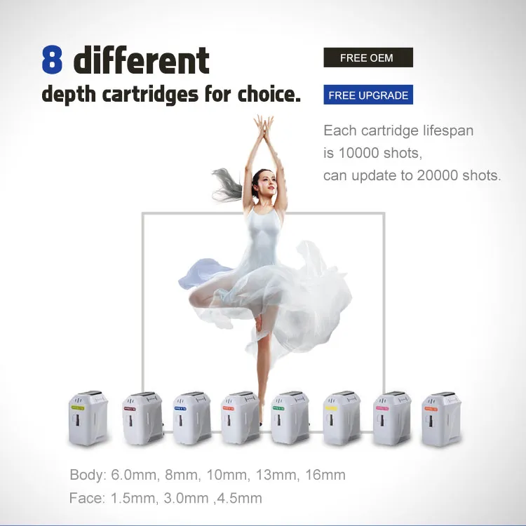 1.5mm/3mm/4.5mm/6mm/8mm/10mm/13mm/16mm 3D Hifu Cartridges Spare Part