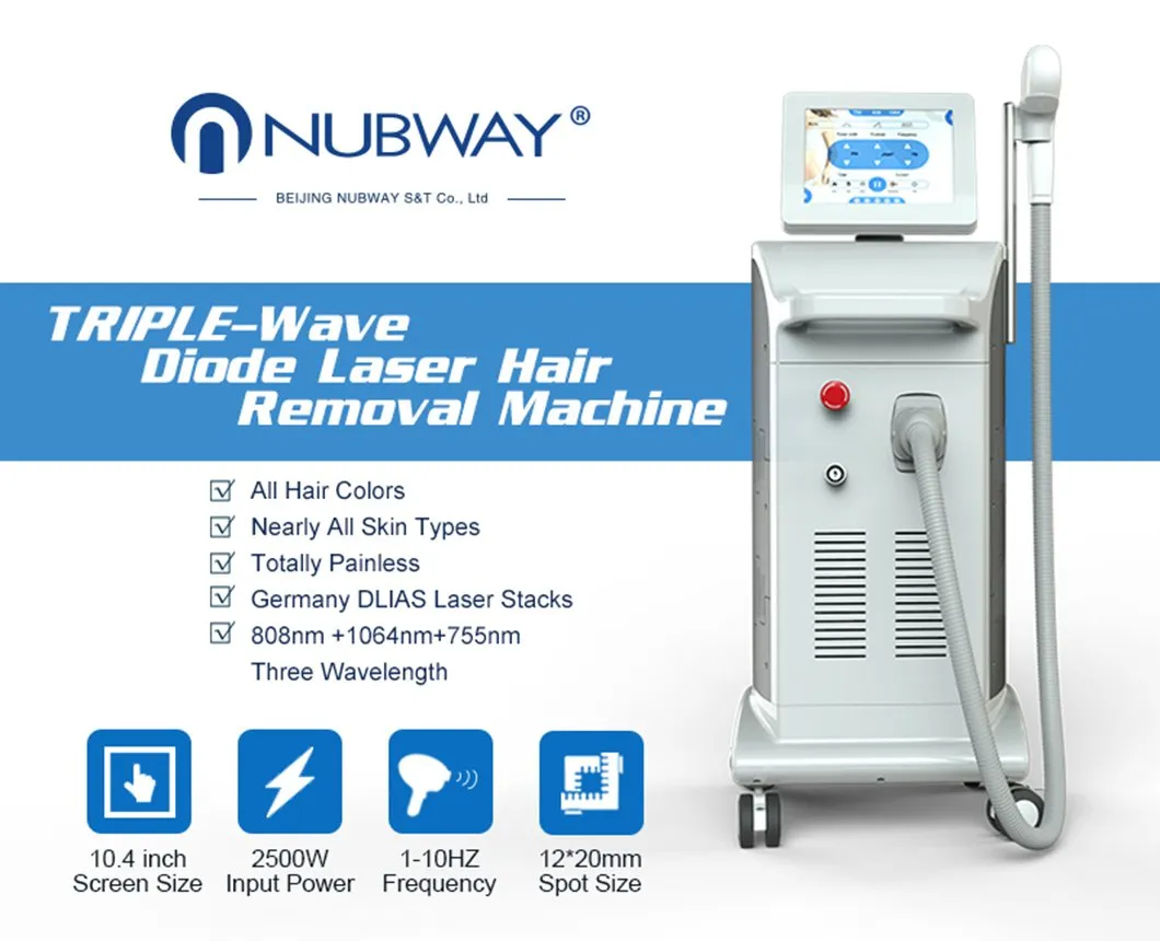 1800W Laser Depilation Machine/ 808nm Diode Laser Depilation / Pain Free Laser Machine From From Beijing Nubway