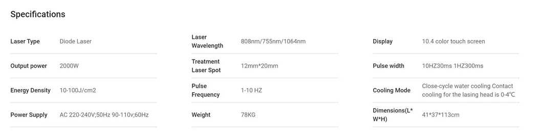 2020 1000W 1200W 3 Wave 755 808 1064 Alma Soprano Ice Laser Platinum Titanium XL Laser Diode