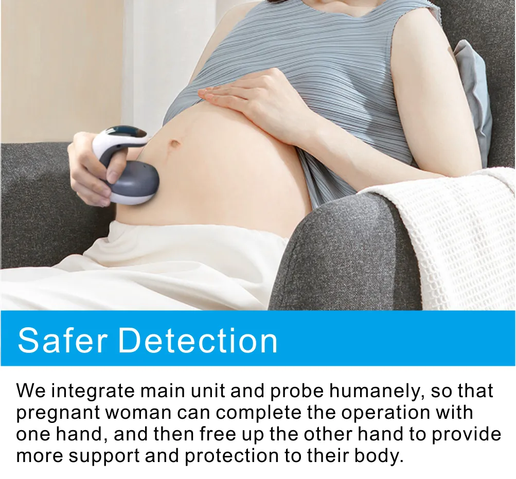 2021 Home Pregnant Doppler Baby Heart Rate Monitor Pocket Doppler Fetal Doppler Ultrasound Baby Heartbeat Rate Detector