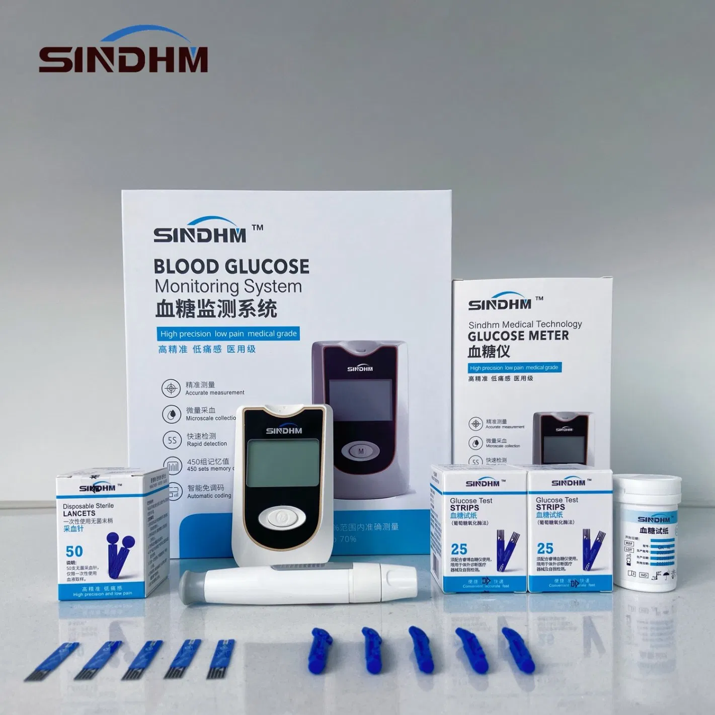 2021 Home Use Sindhm Glucose Meter Measuring Hct for Diabet
