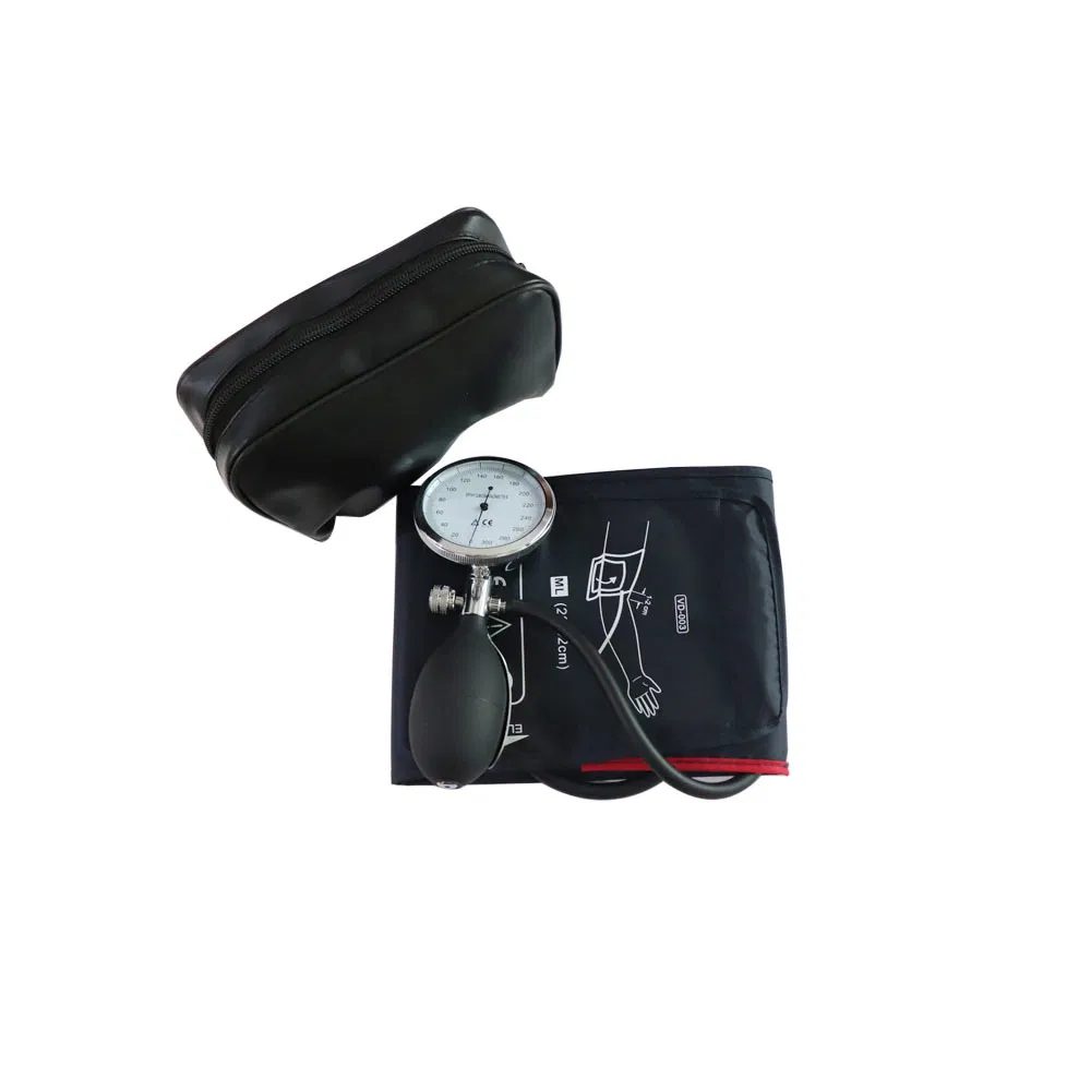 Adult Long Matual Aneroid Sphygmomanometer Blood Pressure Cuff Kits with Dark blue