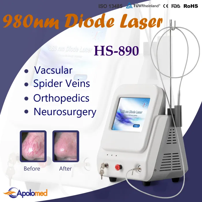 Apolo Vascular Lesions Therapy Leg Veins Treatment 980nm Diode Laser Machine