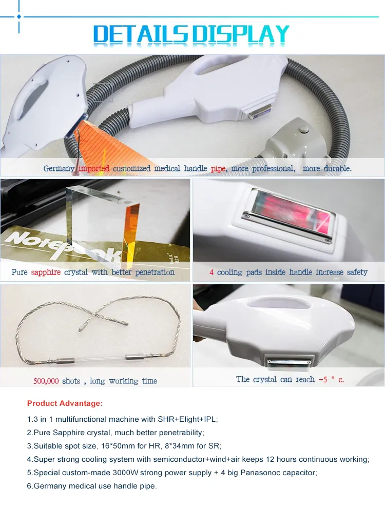 Attractive Photon Multifunctional Depilation Machine Shr IPL 1million Shots