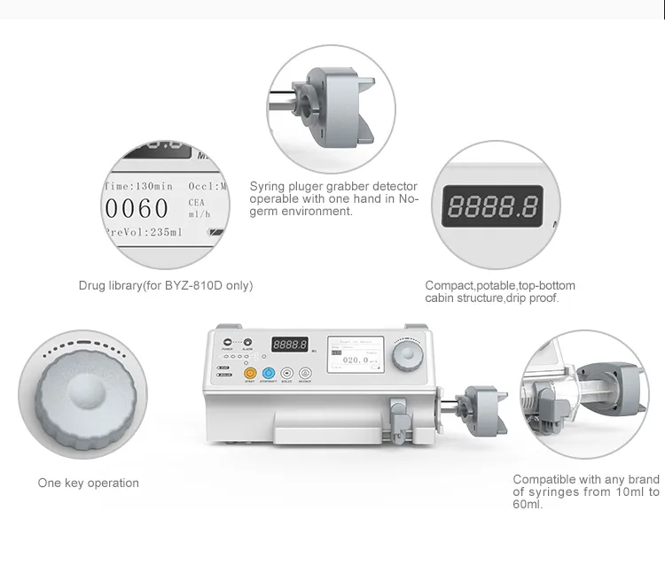 Automatic Medical Syringe Pump Factory Portable Laboratory Single Channel Syringe Pump with CE