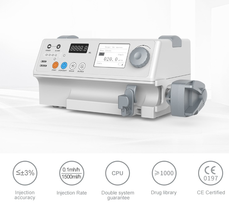 Automatic Medical Syringe Pump Factory Portable Laboratory Single Channel Syringe Pump with CE
