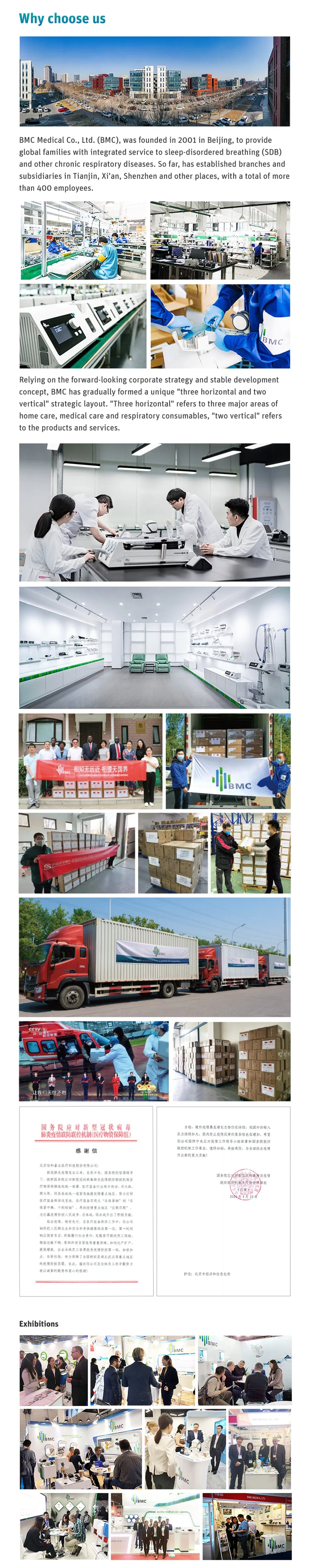 BMC for Sleep Snoring Apnea GII Auto CPAP E-20A Smart Home Medical Machine with Pillow Mask