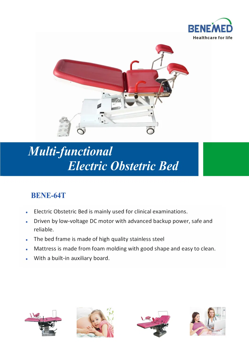 Cheap Multi-Functional Electric Obstetric Bed Bene-64t