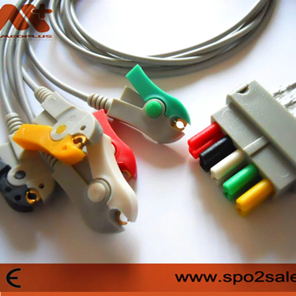 Compatible Datex Ohmeda 545316 ECG Leadwire with IEC Clip