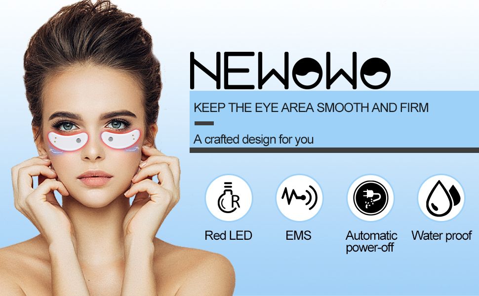 Custom LED Red Light Eye Care Therapy EMS Massager with Gel Patch for Treatment Under Eye Wrinkle