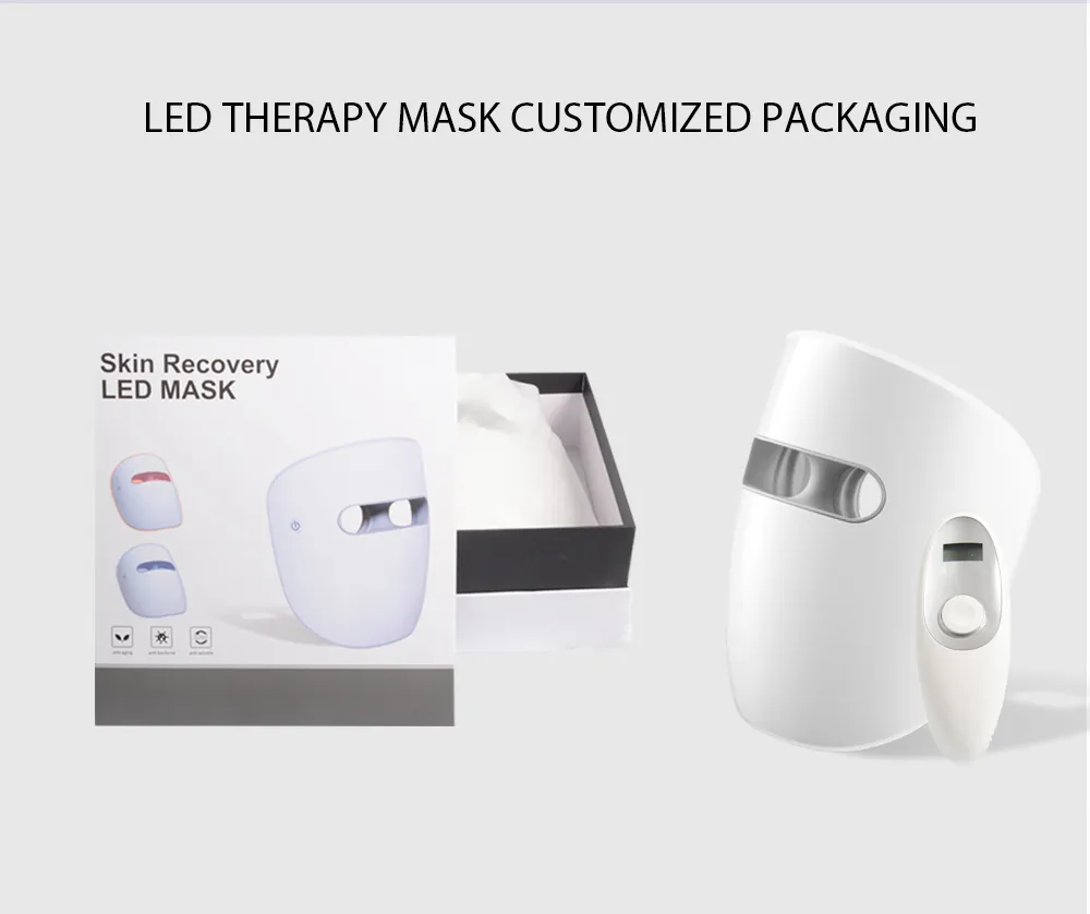 Custom Wholesale Face SPA Device Electric Facial Photon Light Therapy 120 LED Beads Beauty Mask for Women Men