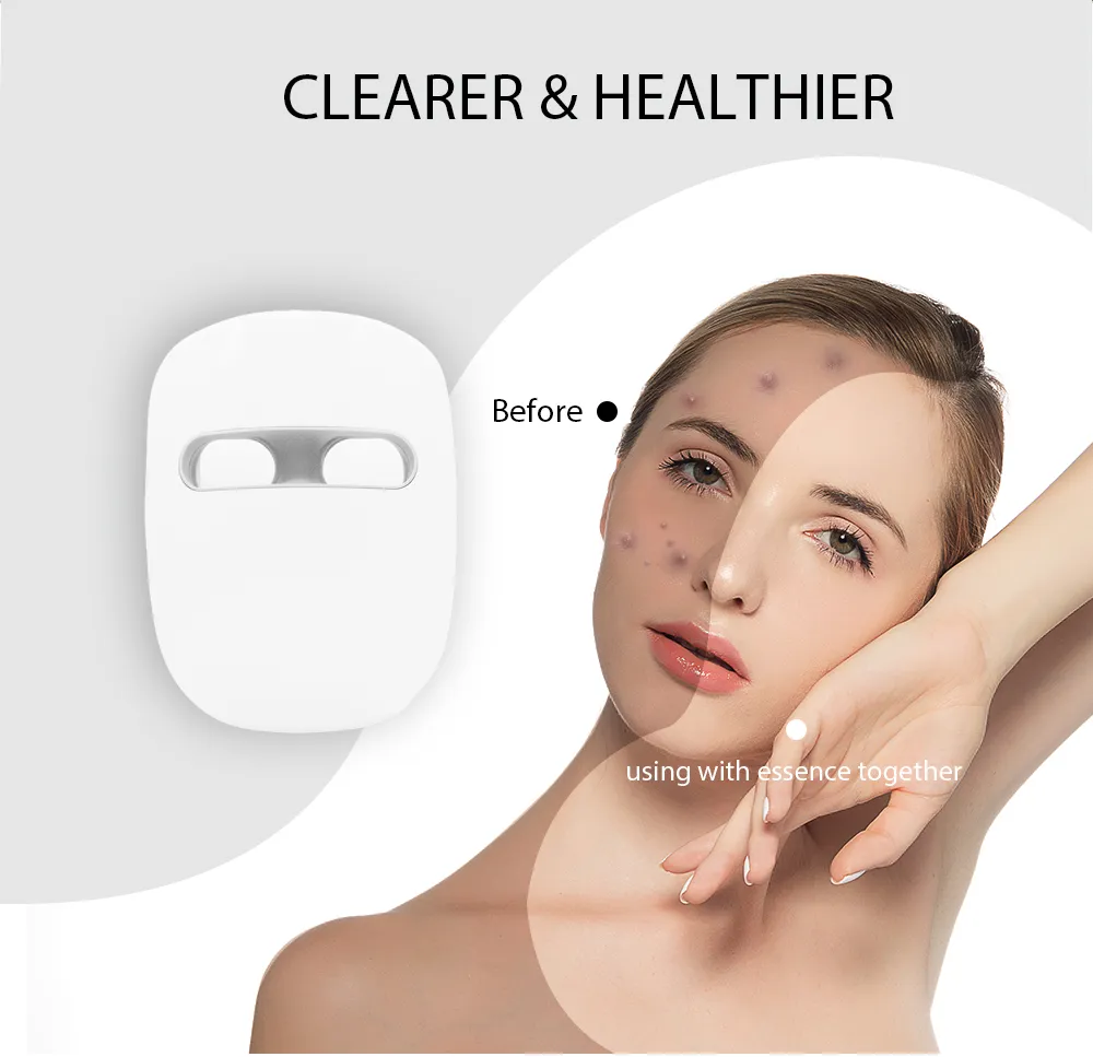 Custom Wholesale Face SPA Device Electric Facial Photon Light Therapy 120 LED Beads Beauty Mask for Women Men