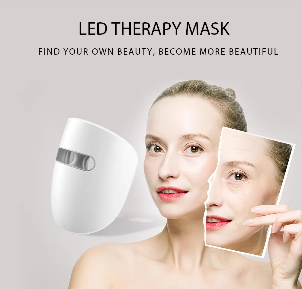 Custom Wholesale Face SPA Device Electric Facial Photon Light Therapy 120 LED Beads Beauty Mask for Women Men