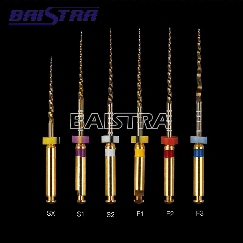 Dental Endodontic Gold Taper Niti Rotary Files Engine Use 25mm Sx-F3