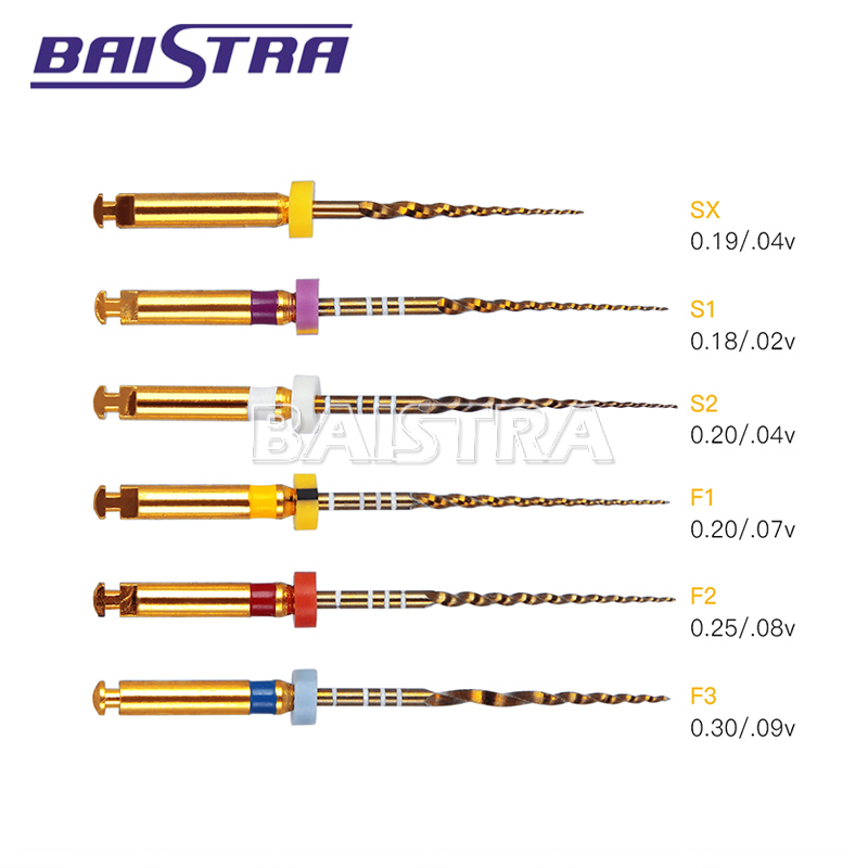 Dental Endodontic Gold Taper Niti Rotary Files Engine Use 25mm Sx- F3
