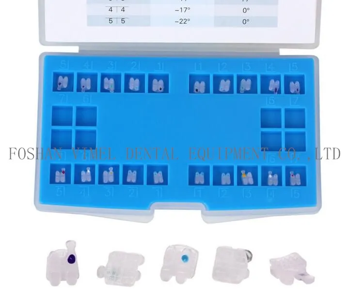 Dental Orthodontic Ceramic Bracket Brace Mini Roth Slot 022 345 Hooks Mesh Base