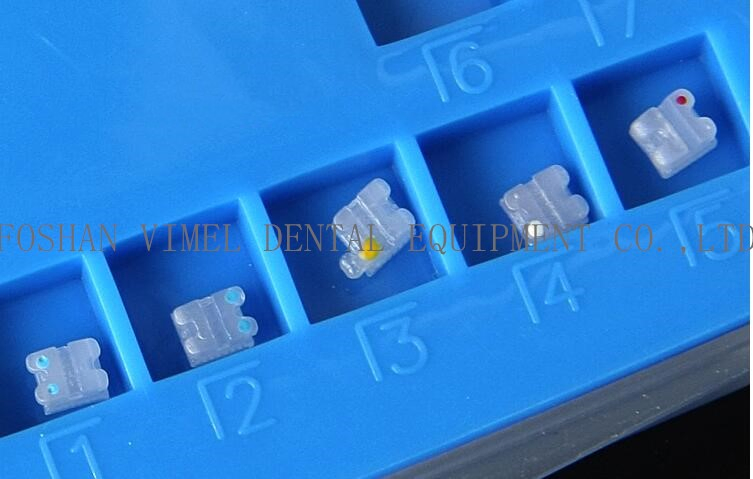 Dental Orthodontic Ceramic Bracket Brace Mini Roth Slot 022 345 Hooks Mesh Base