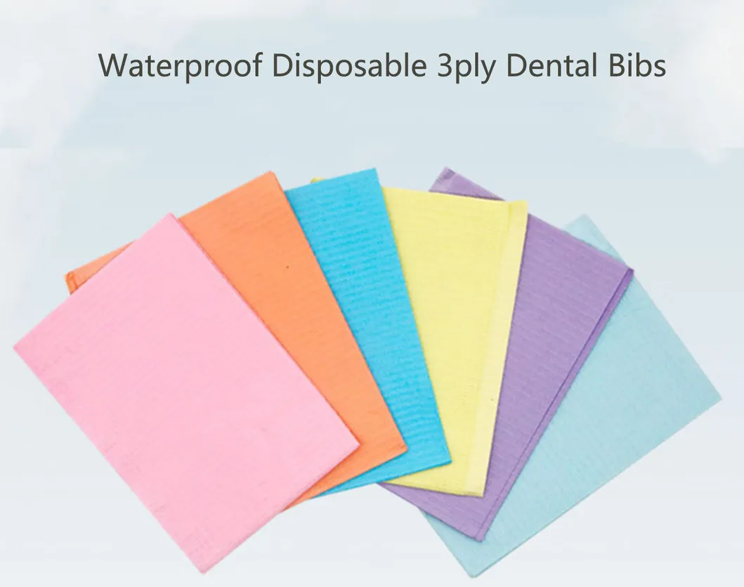 Dentistry Disposable Dental Bibs 13*18 Inch (33cm*45cm) Waterproof Medical Paper Scarf
