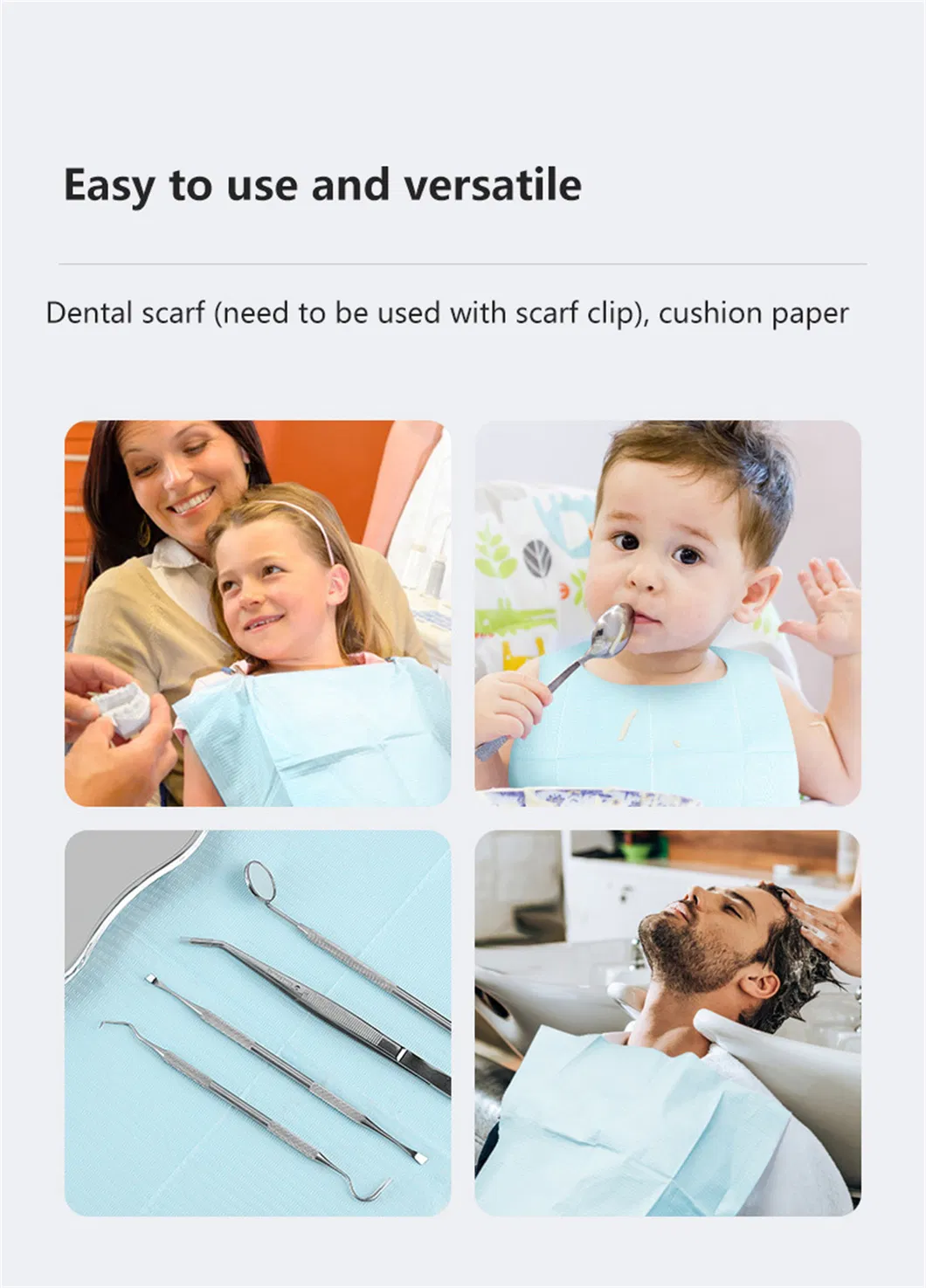 Dentistry Disposable Dental Bibs 13*18 Inch (33cm*45cm) Waterproof Medical Paper Scarf