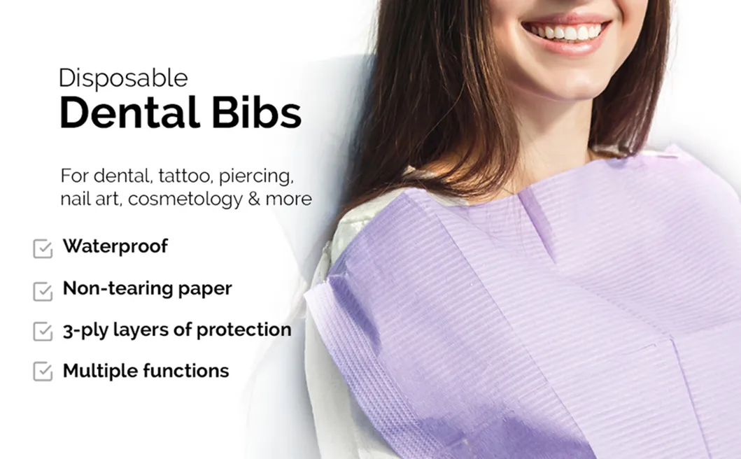 Dentistry Disposable Dental Bibs 13*18 Inch (33cm*45cm) Waterproof Medical Paper Scarf