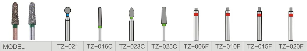 Diamond Dental Abrasive Burs Sample in Dentistry Tz Series