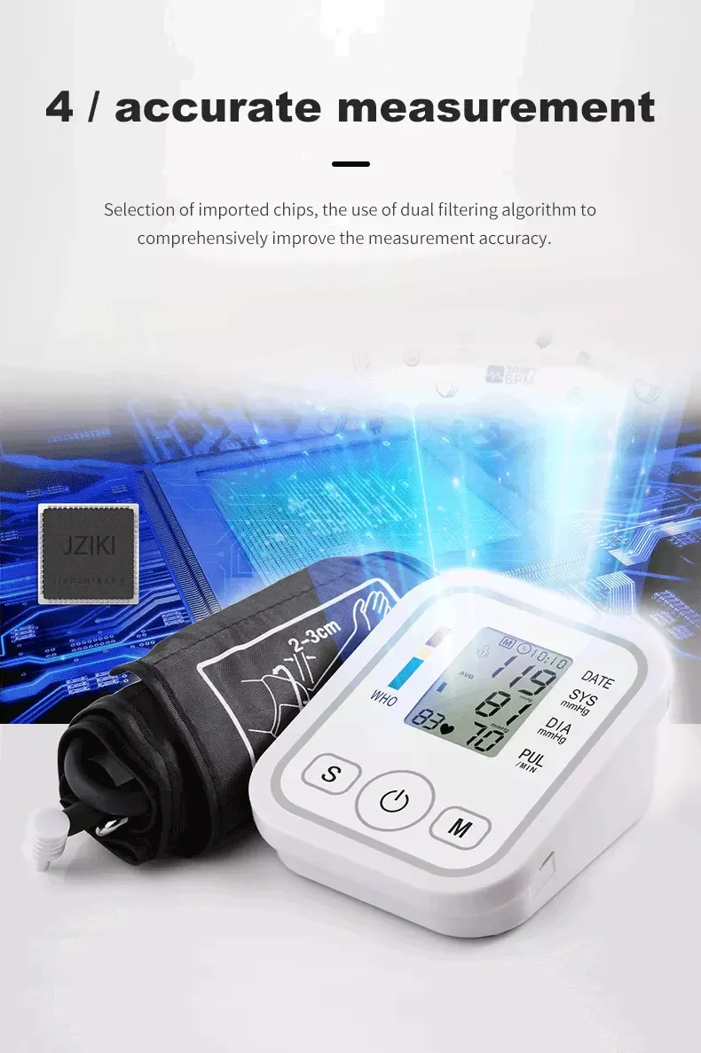 Digital Automatic Wrist Blood Pressure Monitor with New Cuff Design