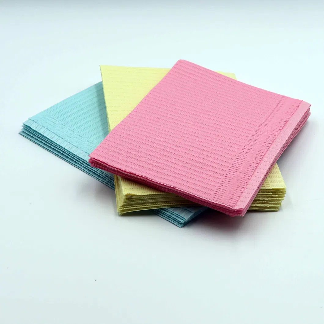 Disposable 2-Ply Tissue 1 Ply Ploy Tattoo Waterproof Dental Surgical Medical Towel Bibs for Dentistry