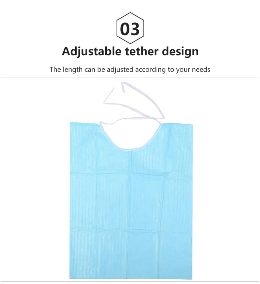 Disposable Bib Neckerchief Dental Napkin Blue Paper Scarf Towels Bibs Dentistry Materials