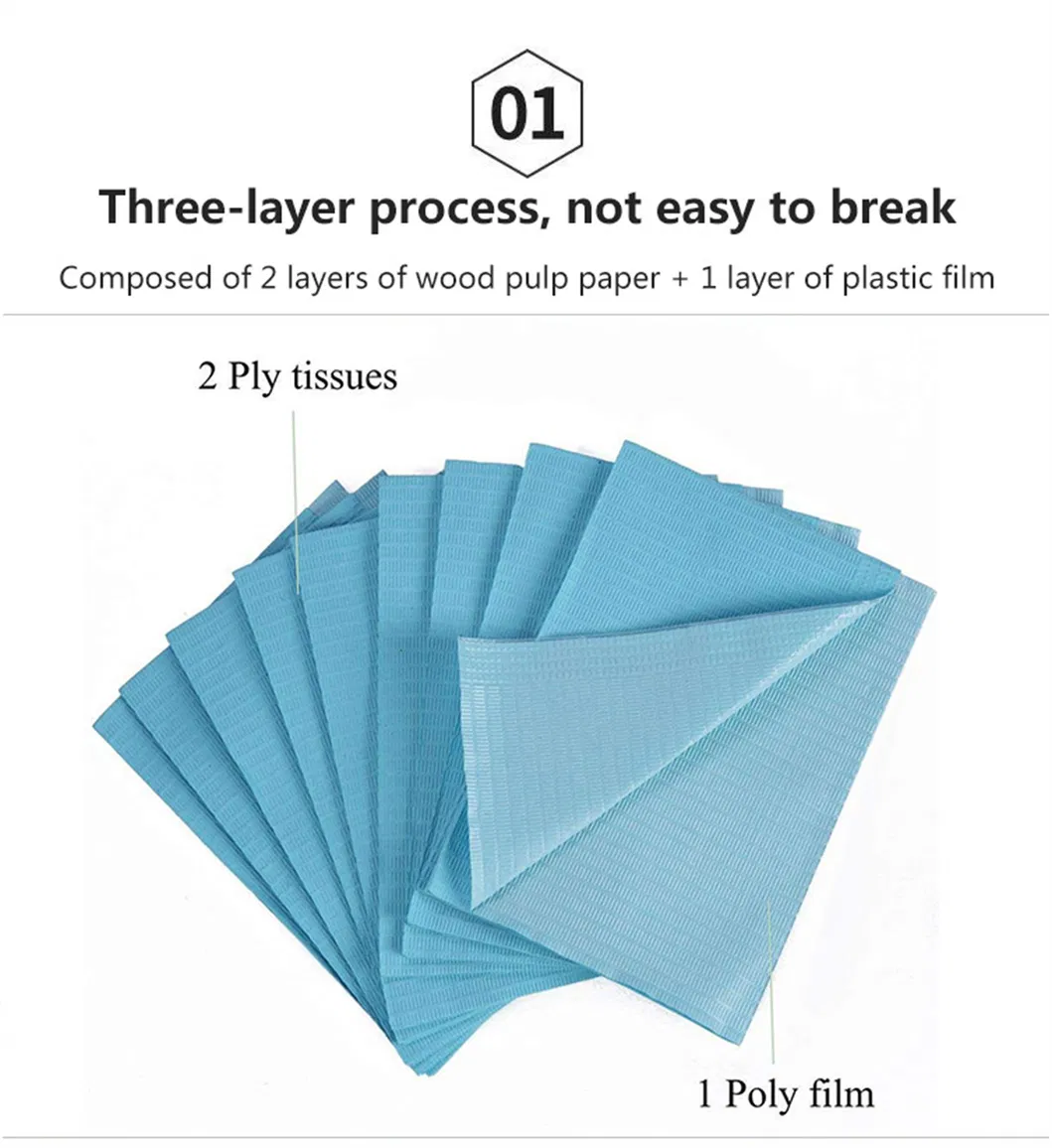 Disposable Bib Neckerchief Dental Napkin Blue Paper Scarf Towels Bibs Dentistry Materials