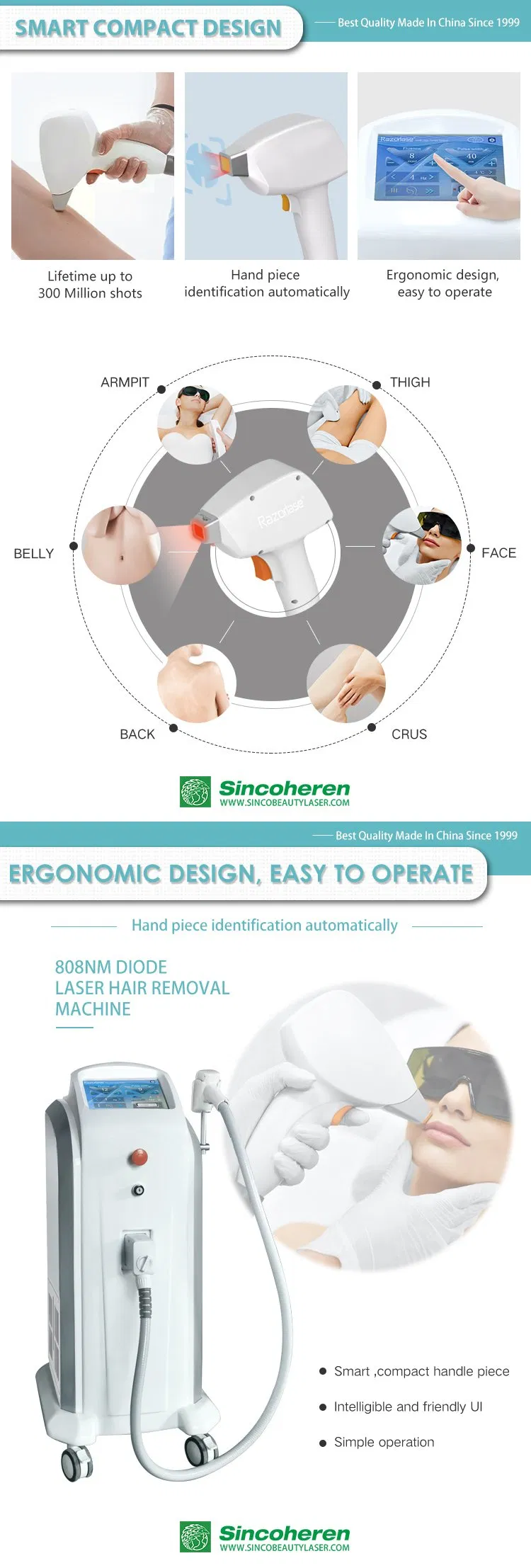 FDA Alexandrite Laser for Hair Removal 755 808 1064 Diode Machine Price