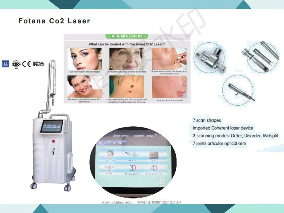 Fractional CO2 Laser 10600nm RF Tube Acne Scars Stretch Marks Removal Vaginal Tightening Medical Equipment