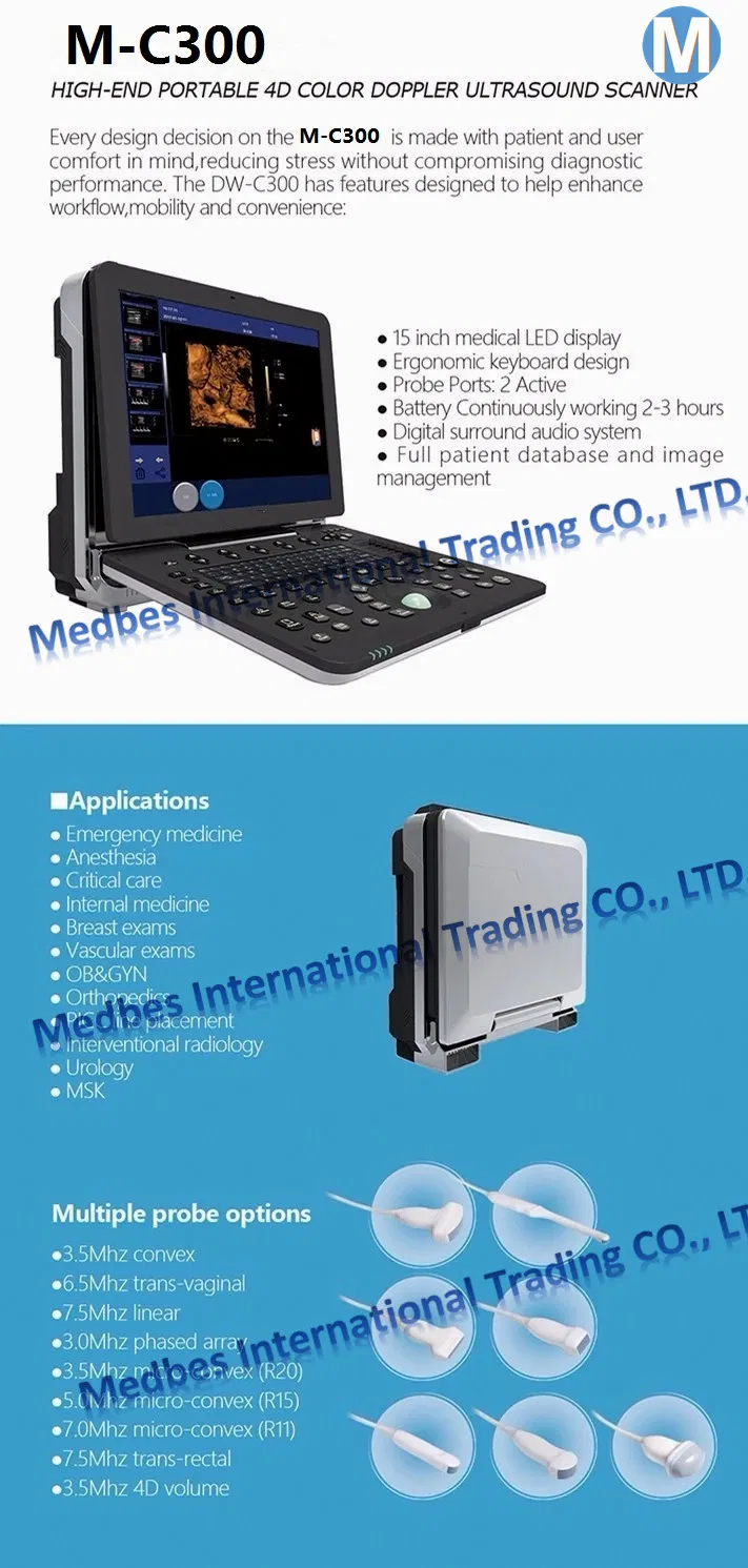 Full-Digital Tissue Harmonic Imaging (THI) 4D Color Ultrasound Scanner