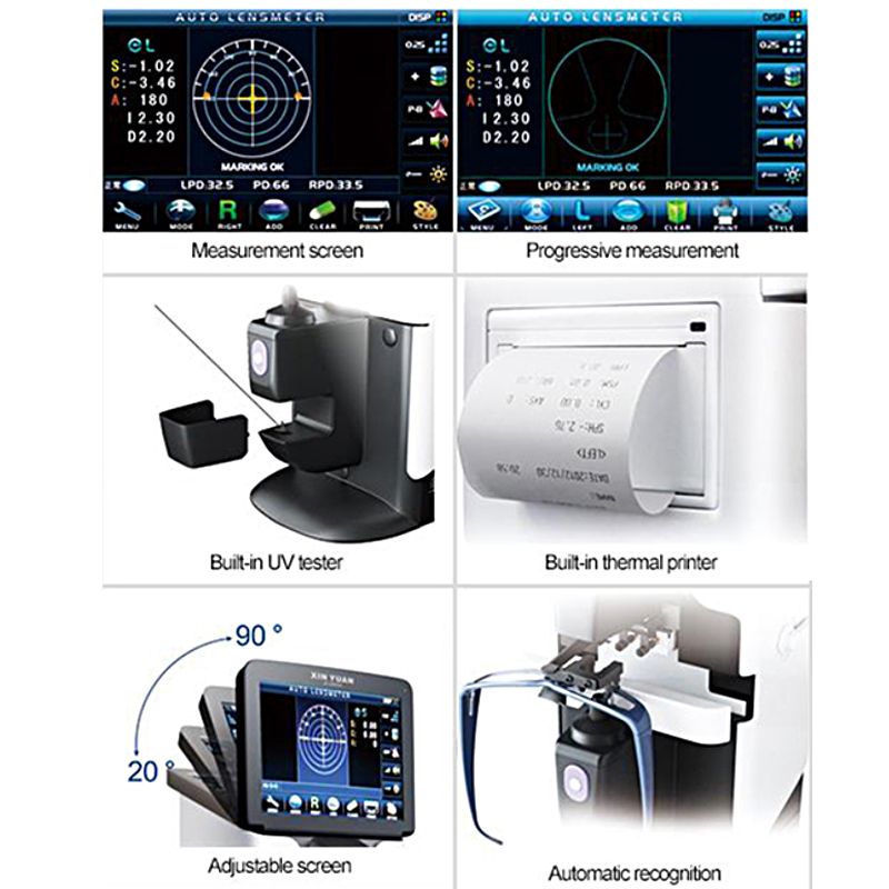 Hc-Q032 China Ophthalmic Equipment Auto Lens Meter with Adjustable LCD Display