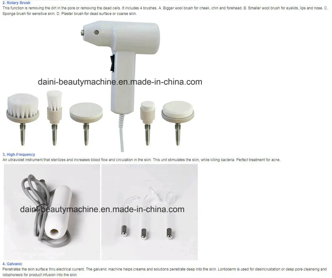 High Quality 8 In1 Mutilfuctional Facial Machine Ultrasonic &Rotary Brush &High Frequency Facial Care Machine