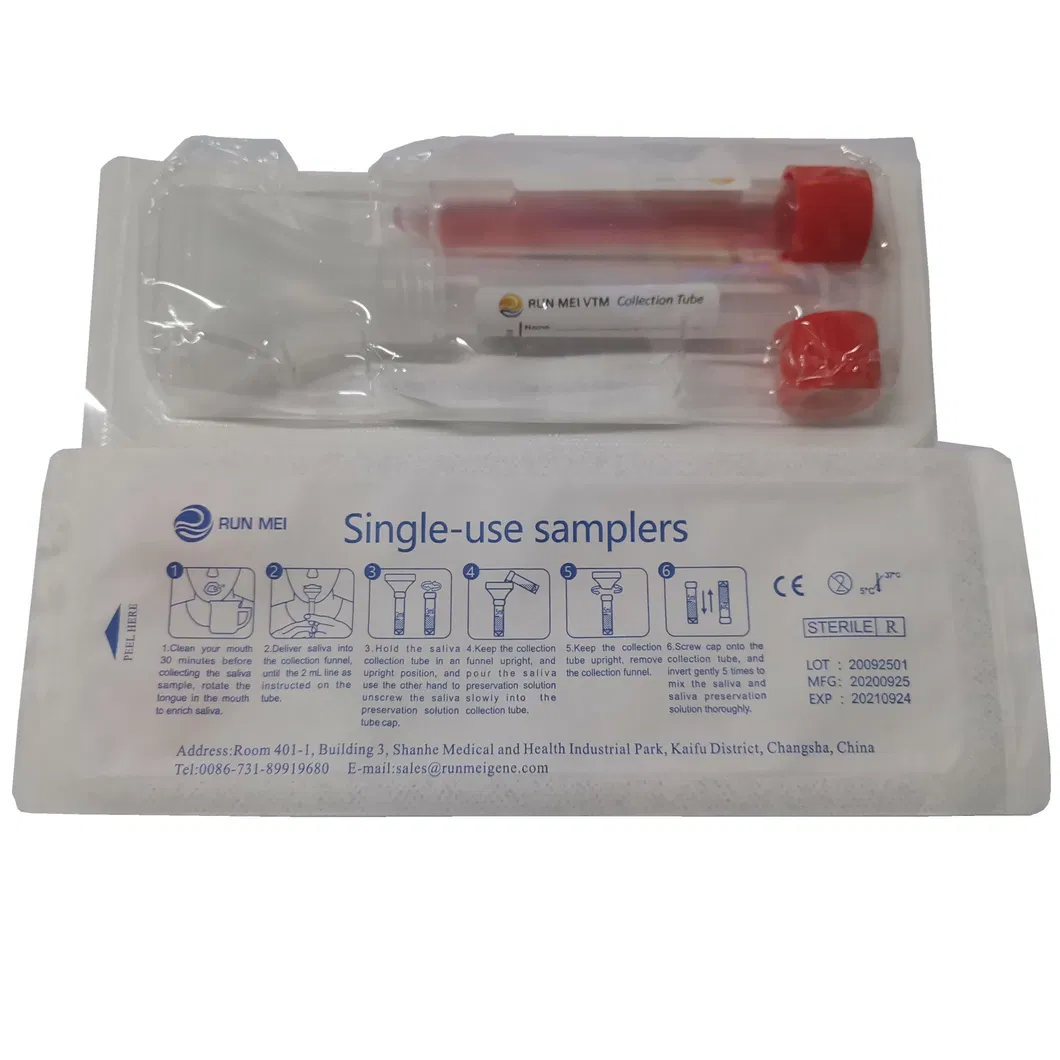 High Quality DNA Genetic Testing Sampling Saliva Collector Kit, DNA Rna Virus Test Lab Gene Detection Disposable Saliva Collector