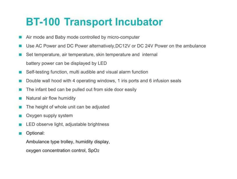 Hospital Baby Care Infant Radiant Warmer Neonate Bilirubin Phototherapy Equipment Newborn Transport Infant Incubator