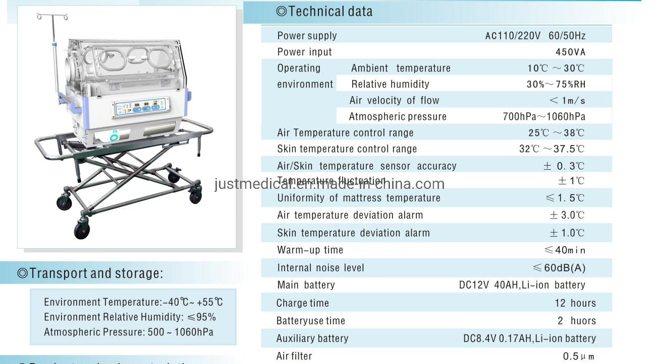 Hospital Baby Care Infant Radiant Warmer Neonate Bilirubin Phototherapy Equipment Newborn Transport Infant Incubator