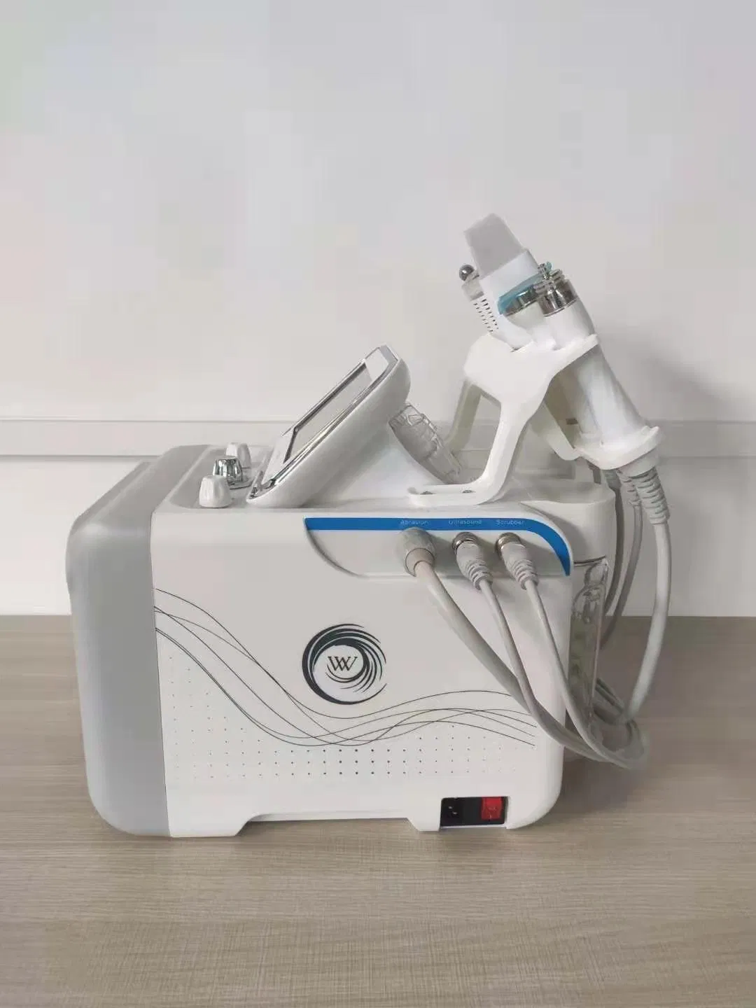Hot Portable 6 in 1 H2O2 Hydradermabrasion Hydro Facial Skin Care Device with RF Ultrasound Skin Scrubber