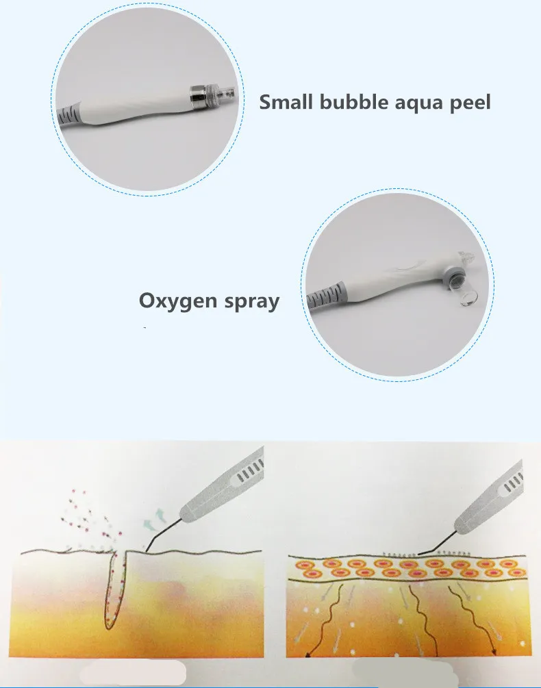 Hot Portable 6 in 1 H2O2 Hydradermabrasion Hydro Facial Skin Care Device with RF Ultrasound Skin Scrubber