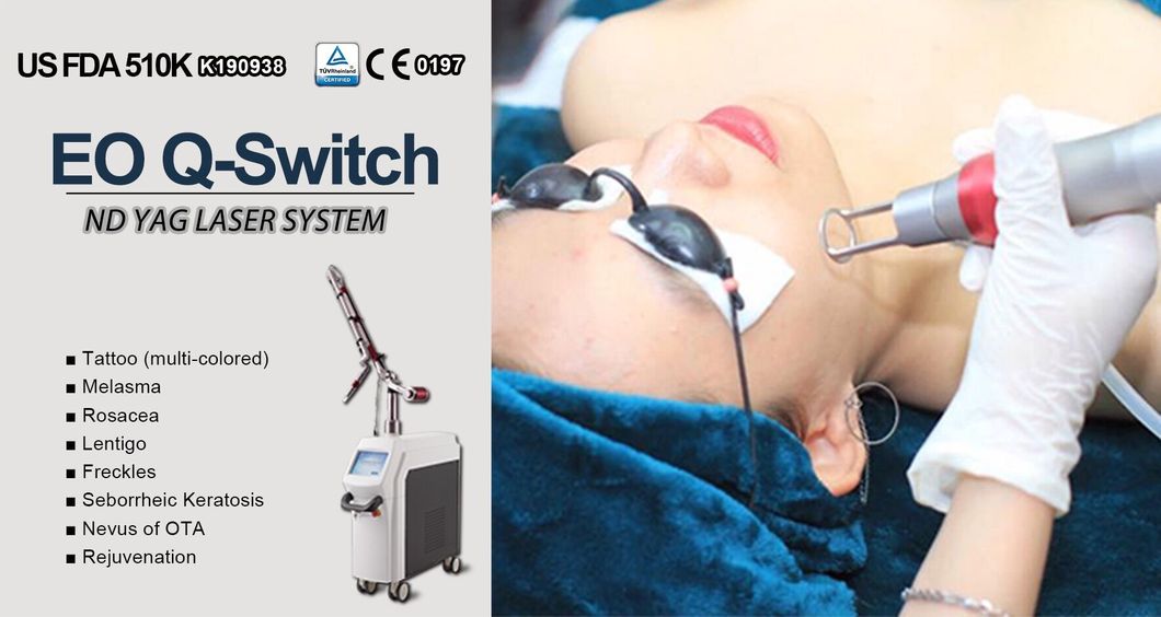 Hot Selling Professional Q Switch ND YAG Laser Tattoo Removal Equipment Eo Q-Switch 1064/532 Nm ND YAG Laser Tattoo Removal Machine