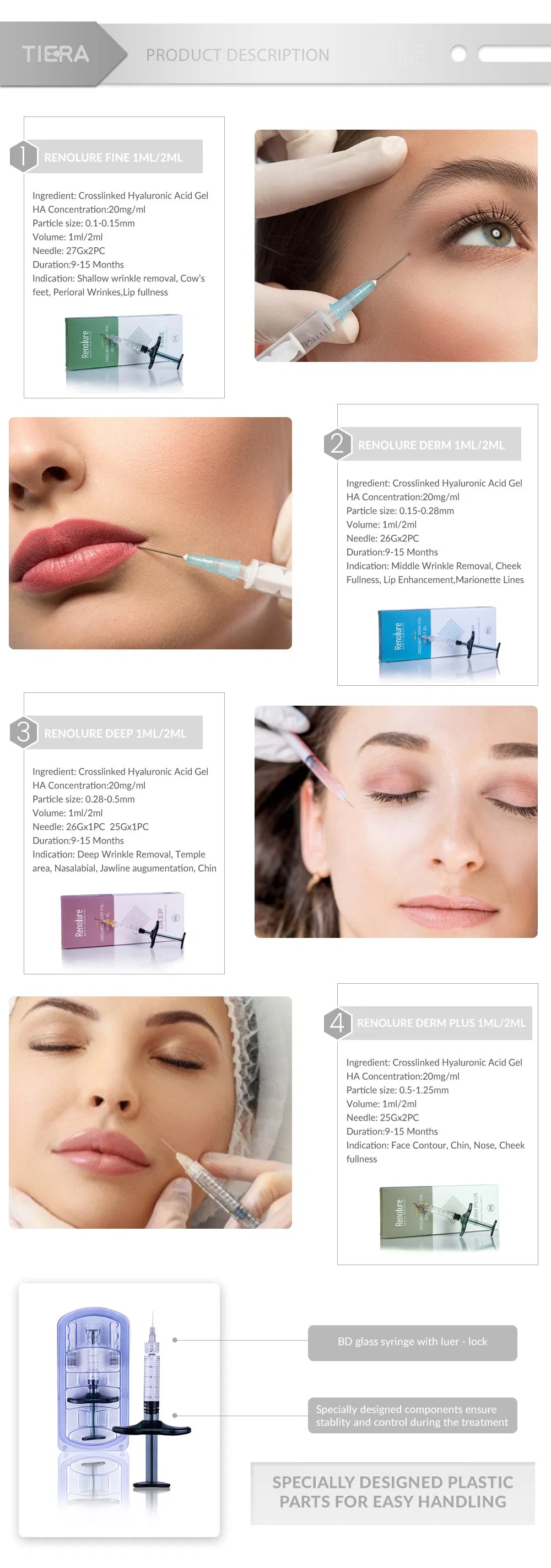 Lip Cheek Hyaluronic Acid Dermal Filler Injection