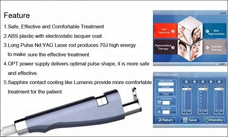 Long Pulse Laser Hair Removal 1064 ND YAG 755 Alexandrite Alex YAG