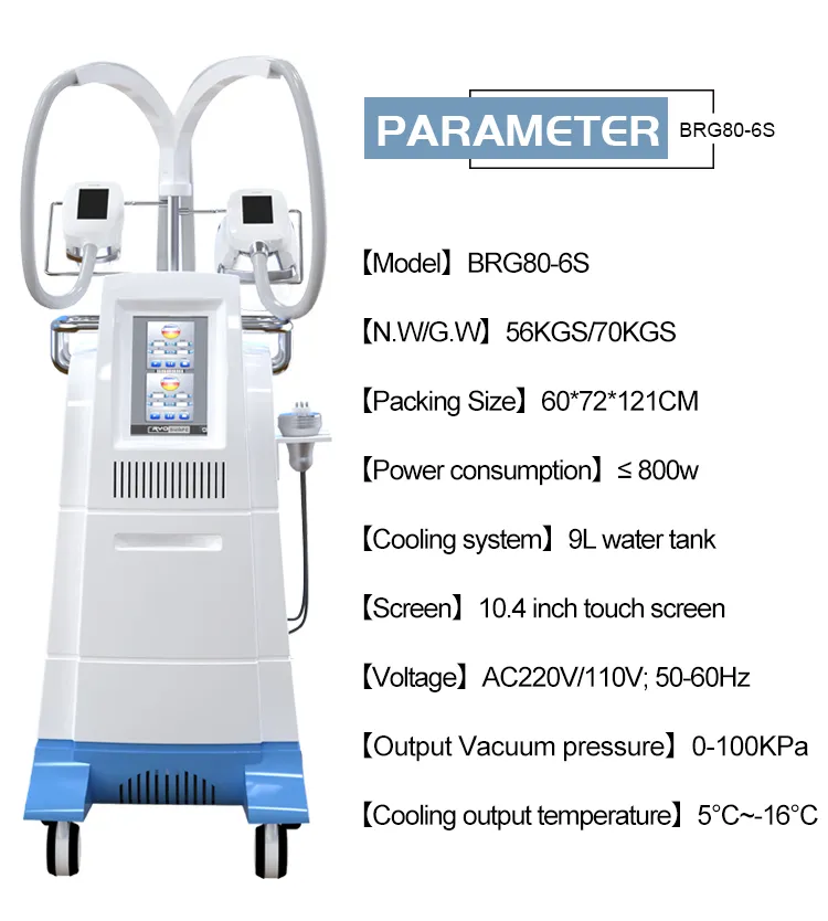 Medical CE Approved Cool Cryo Slimming Machine with 4 Cryo Handles Plus Cavitation and RF