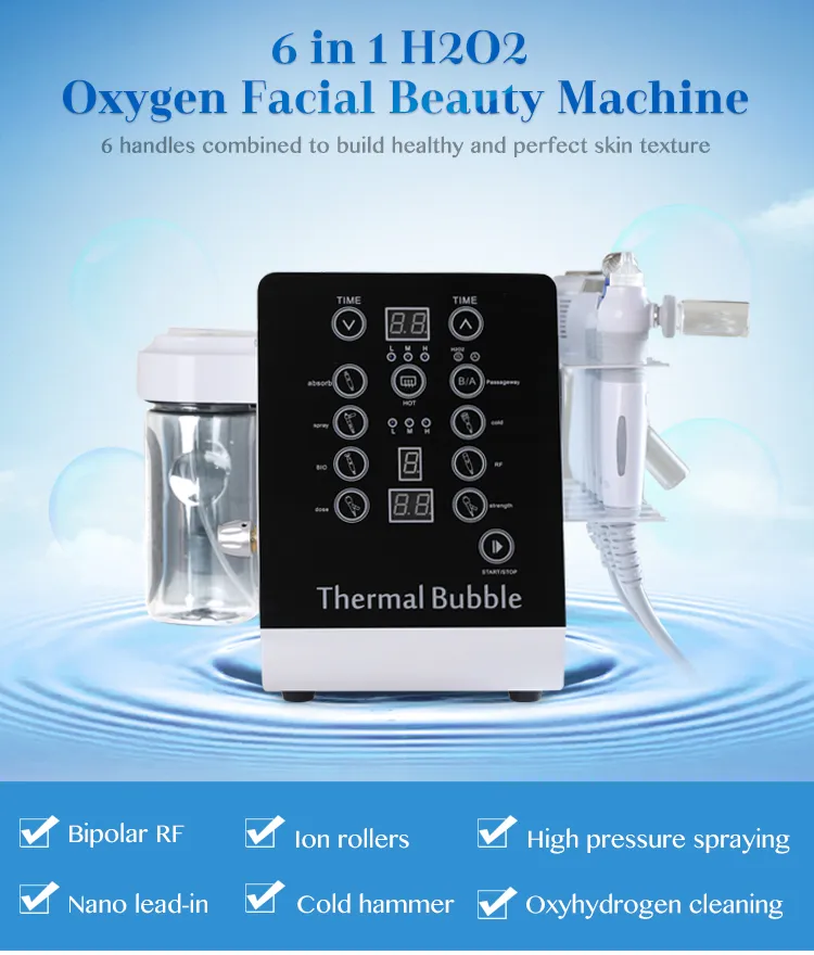 Multi-Functional Ultrasounic H2O2 Oxygen Facial Beauty Machine