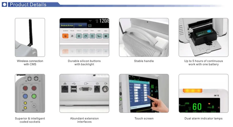 Multi-Language 12.1 Inch Color Hospital Emergency Patient Vital Signs Monitor