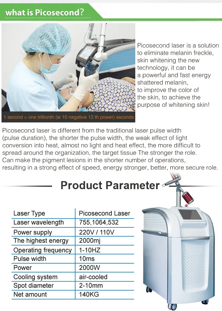 New Arrival! Laser Picosecond/ Laser Picosur 1064 532 Tattoo Machine/Pigmenation Removal