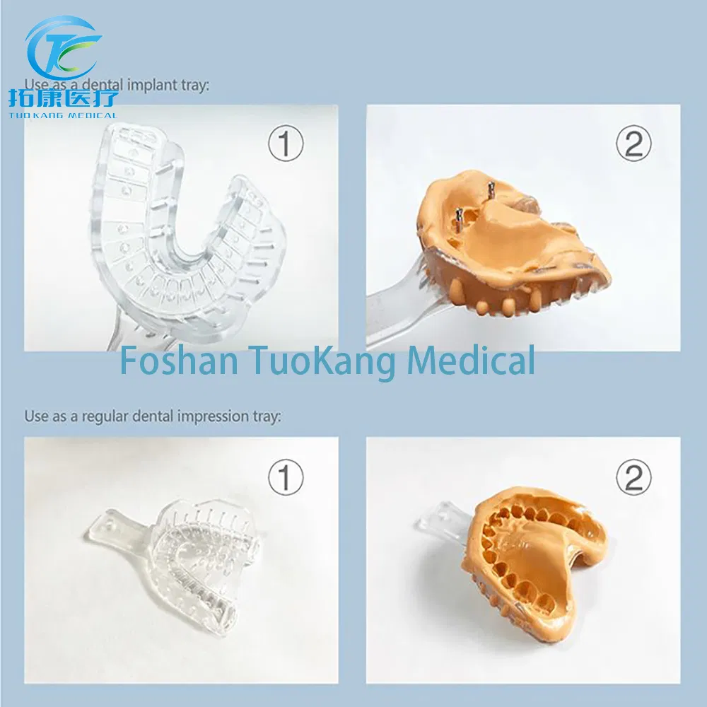 New Design Plastic Strong Toughness Transparent Durable Dental Consumables Teeth Whitening Implant Impression Tray Wholesale