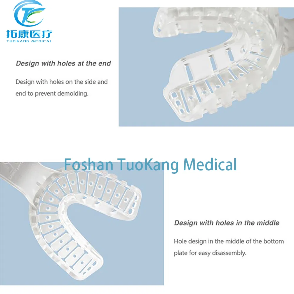 New Design Plastic Strong Toughness Transparent Durable Dental Consumables Teeth Whitening Implant Impression Tray Wholesale