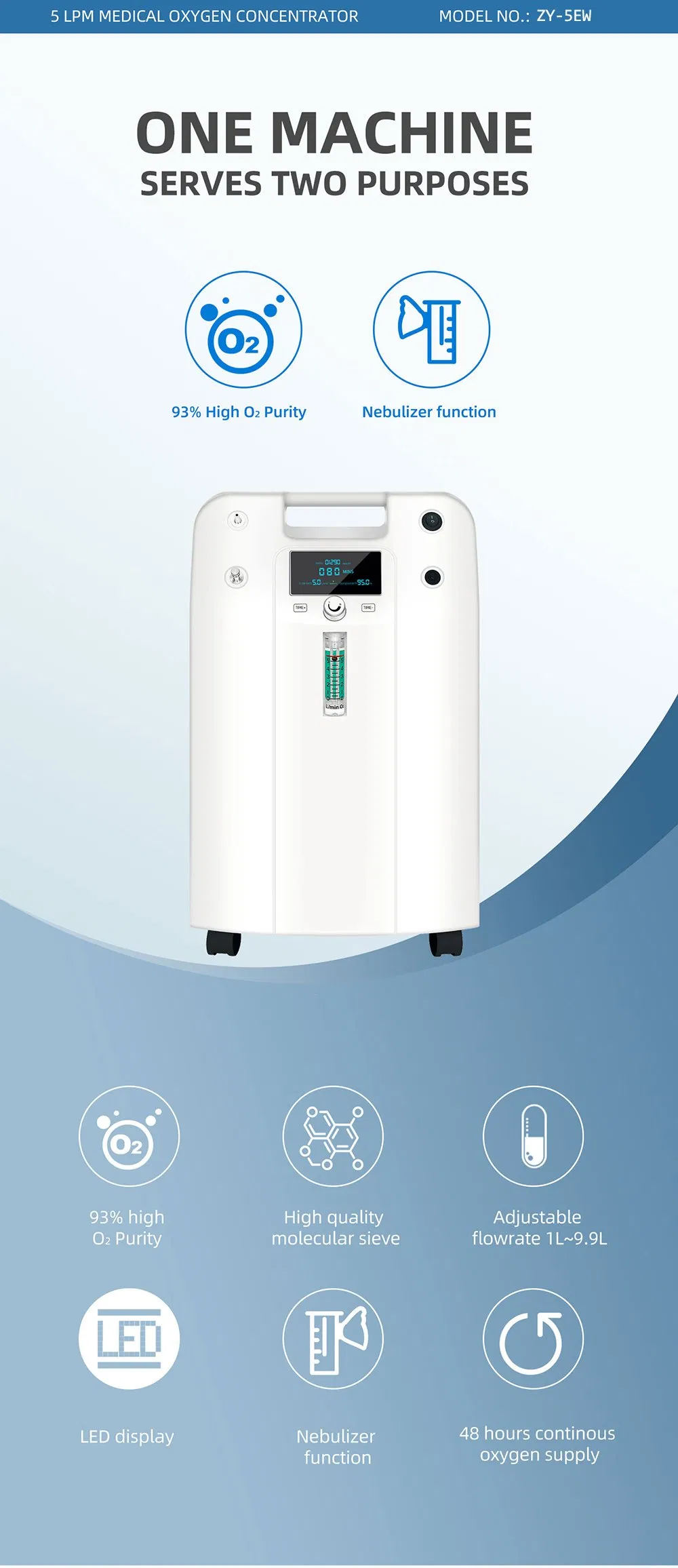 New Fashion Medical Concentrator Oxygen Concentrator Portable Medical Oxygen-Concentrator 5L Oxygen Machine