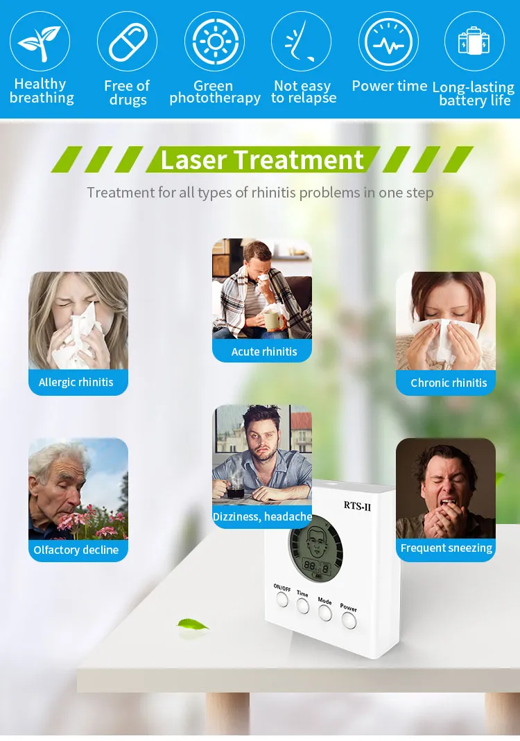 Nose Treatment Rhinitis Sinusitis 650nm Laser Therapy